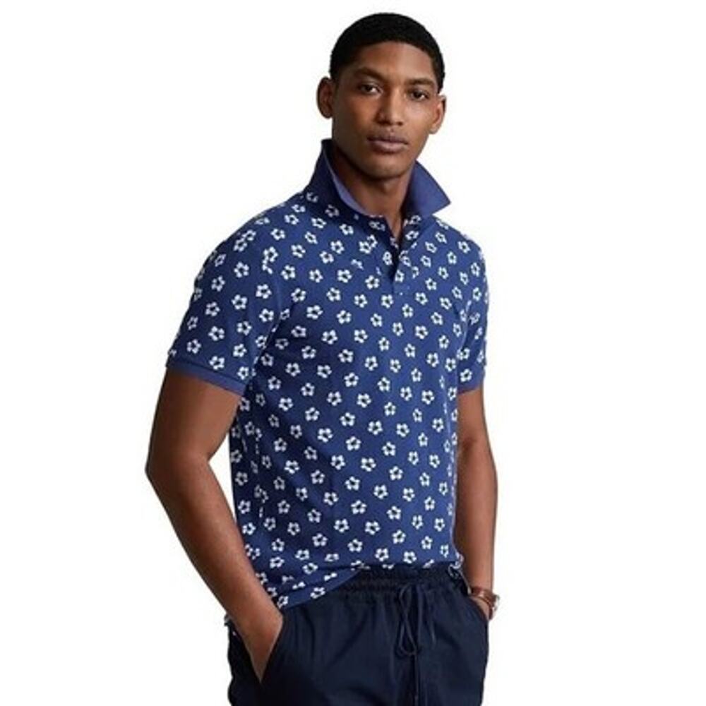 Polo Ralph Lauren Size 2xlt Mens Floral Blue Shirt Big And Tall Hibiscus AOP